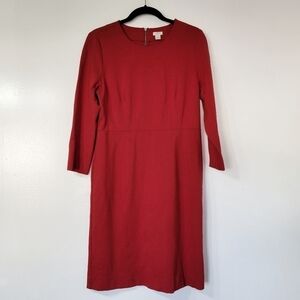 J. Crew Red Fitted Zip Ponte Dress Size 10
